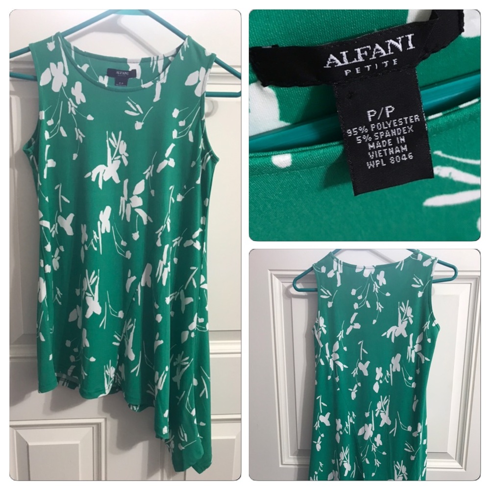 Sleeveless A-symmetrical hem Top NWOT